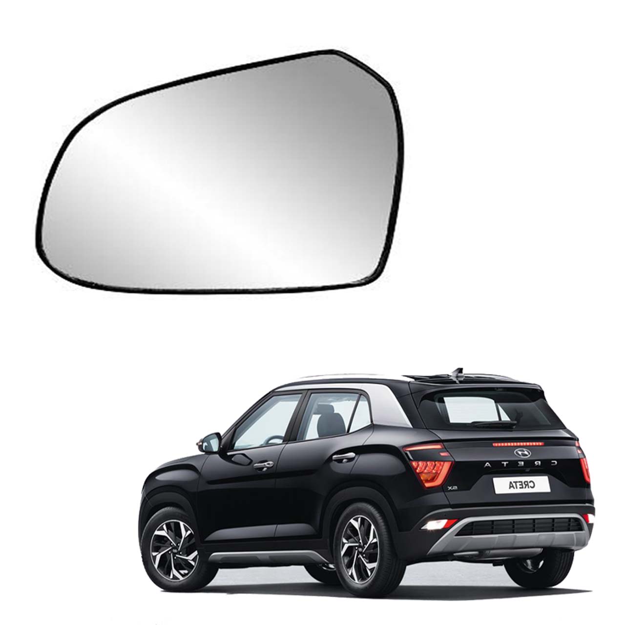 Car Left Side View Mirror Glass For Hyundai Creta 2020 To 2021 New Model Type-2