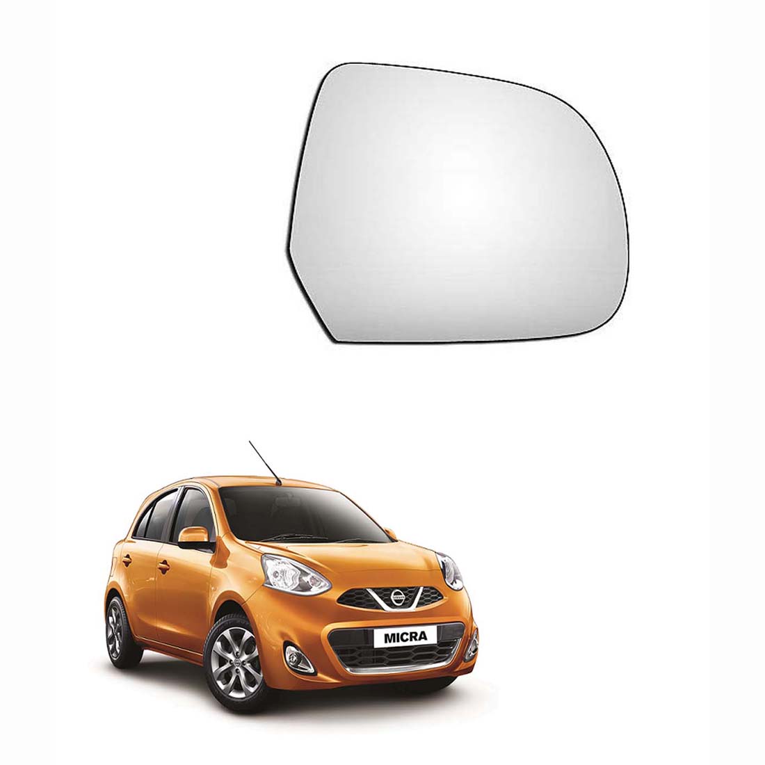 Car Right Side View Mirror Glass For Nissan Micra 2010 To 2019 Model