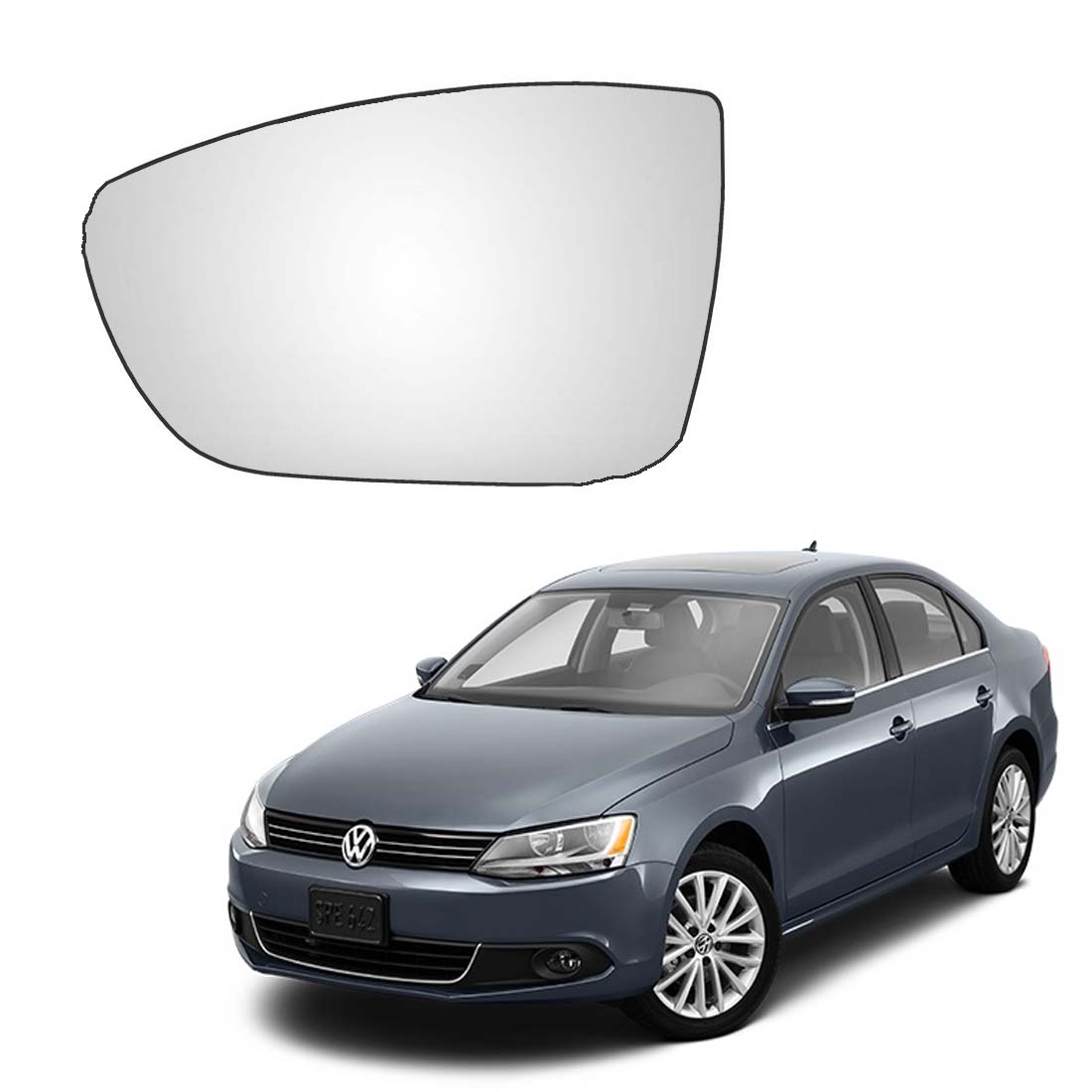 Car Left Side View Mirror Glass For Volkswagen VW Jetta 2011 To 2019 Model Type-2