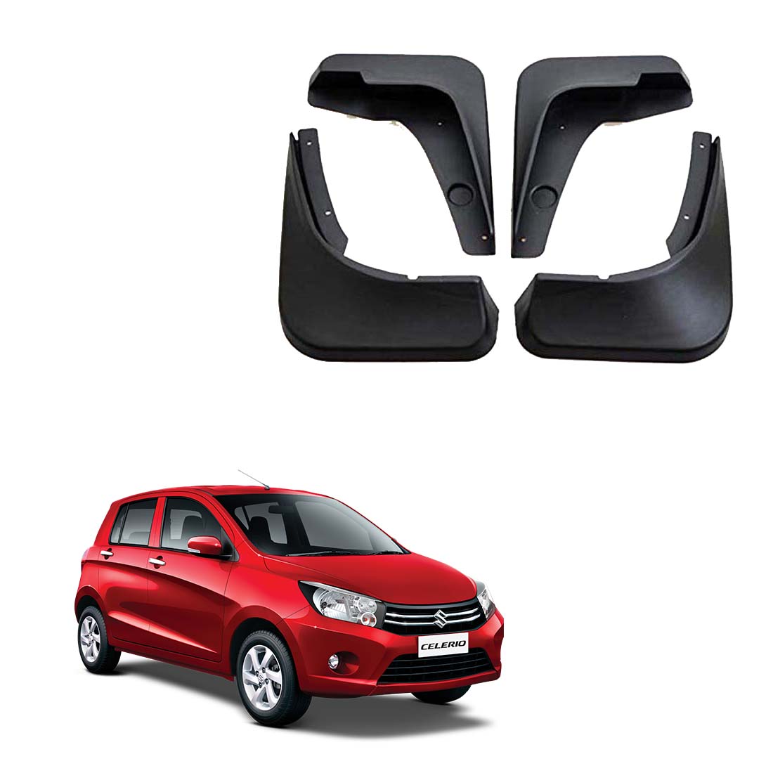 Car Mud Flap/Guard for Maruti Celerio 2013 To 2017 Model (Set of 4 Pcs)