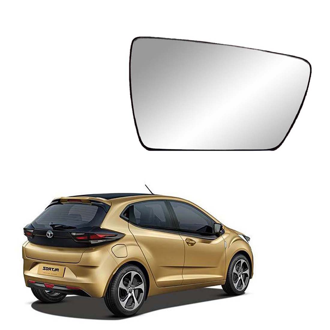 Car Right Side View Mirror Glass For Tata Altroz 2020 To 2021 Model