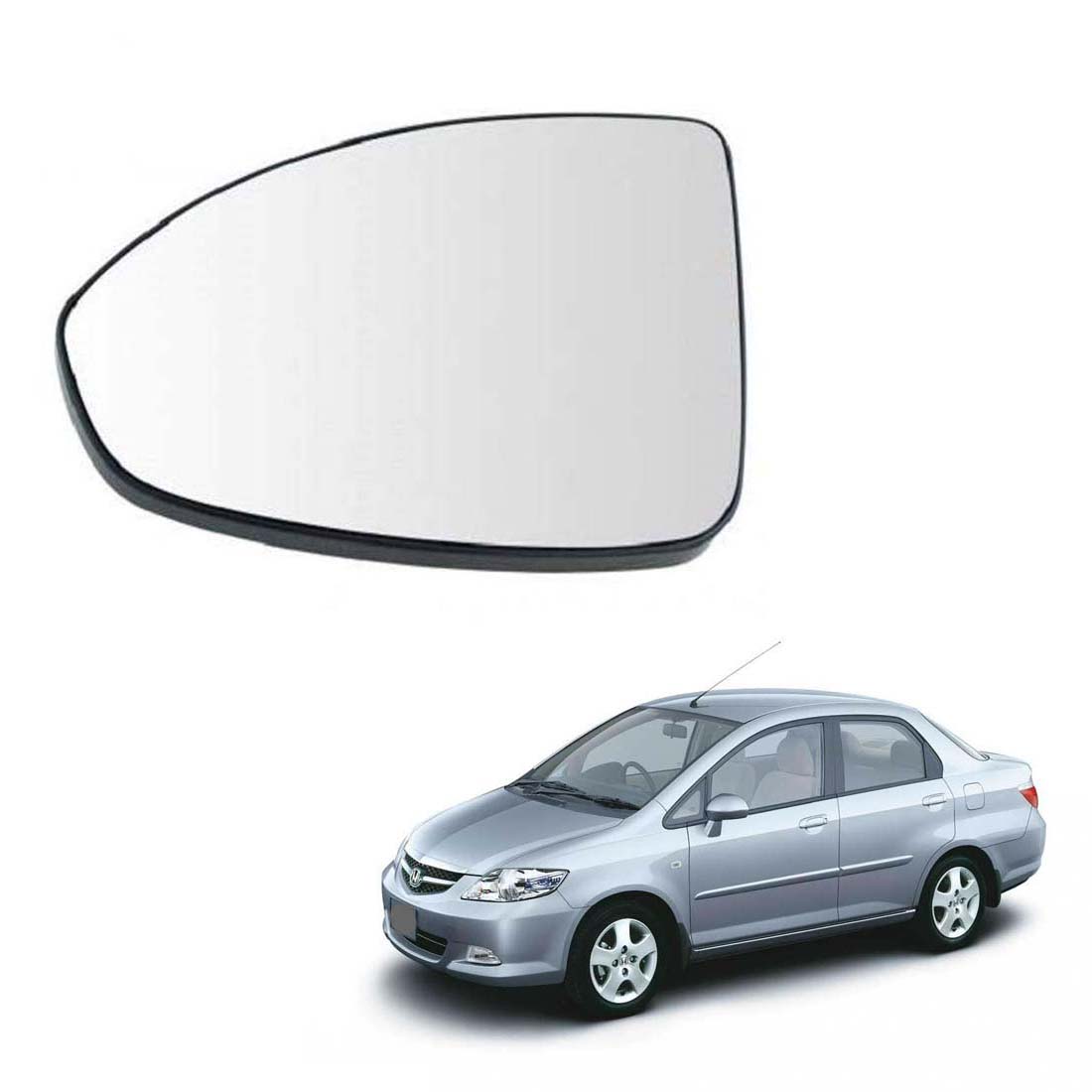 Car Left Side View Mirror Glass For Honda City 2003 To 2008 Model