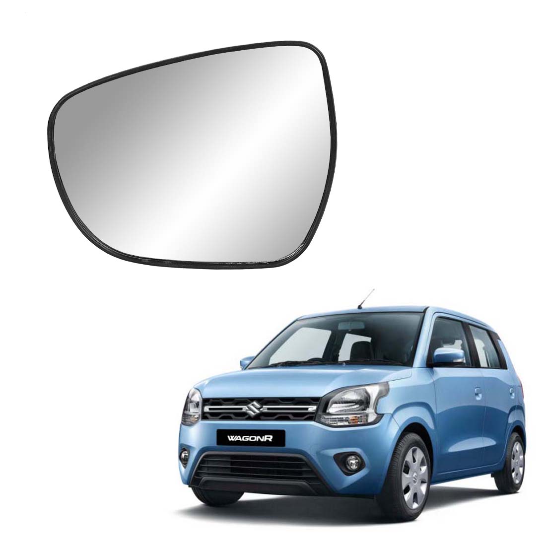 Car Left Side View Mirror Glass For Maruti Wagon-R 2019 To 2021 New Model