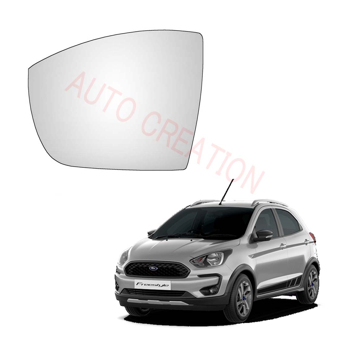 Car Left Side View Mirror Glass For Ford Freestyle 2018 To 2021 Model