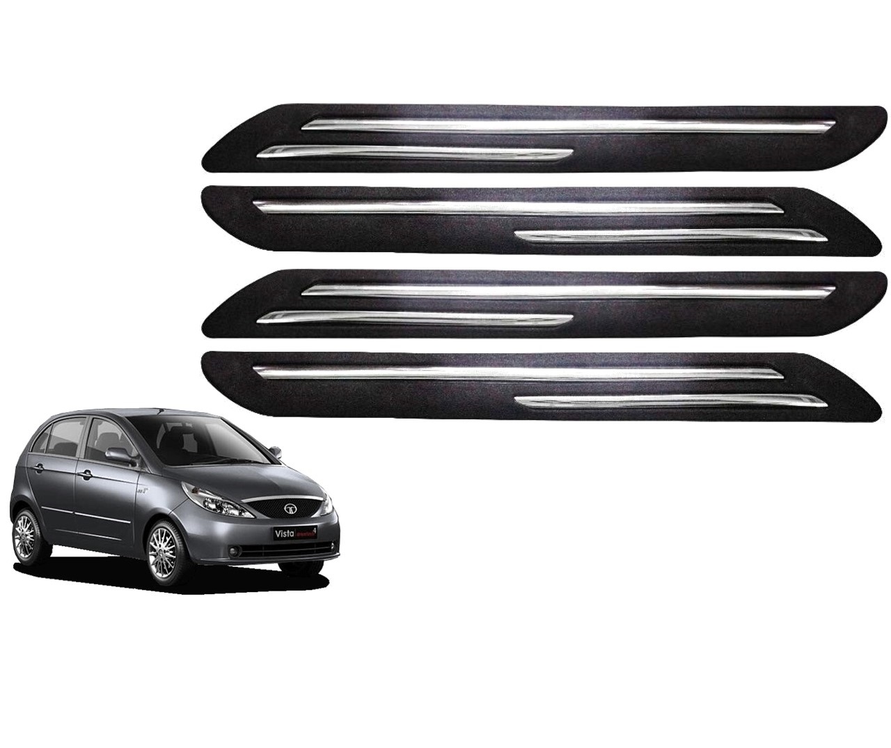 Car Bumper Guard/Bumper Protector Compatible with TATA INDICA VISTA  (Set of 4 Pcs)