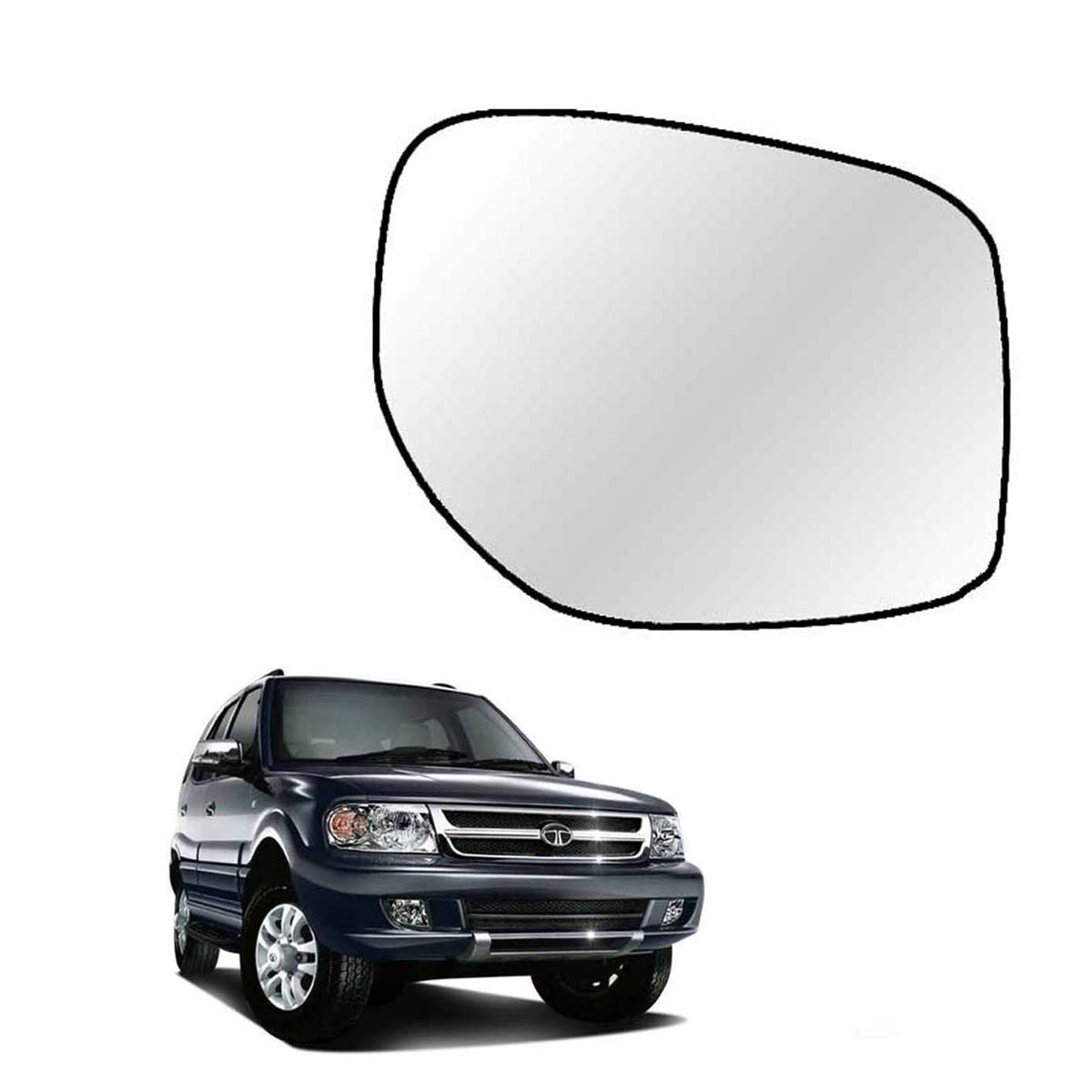 Car Right Side View Mirror Glass For Tata Safari Dicor 2011 To 2019 Model Type-3