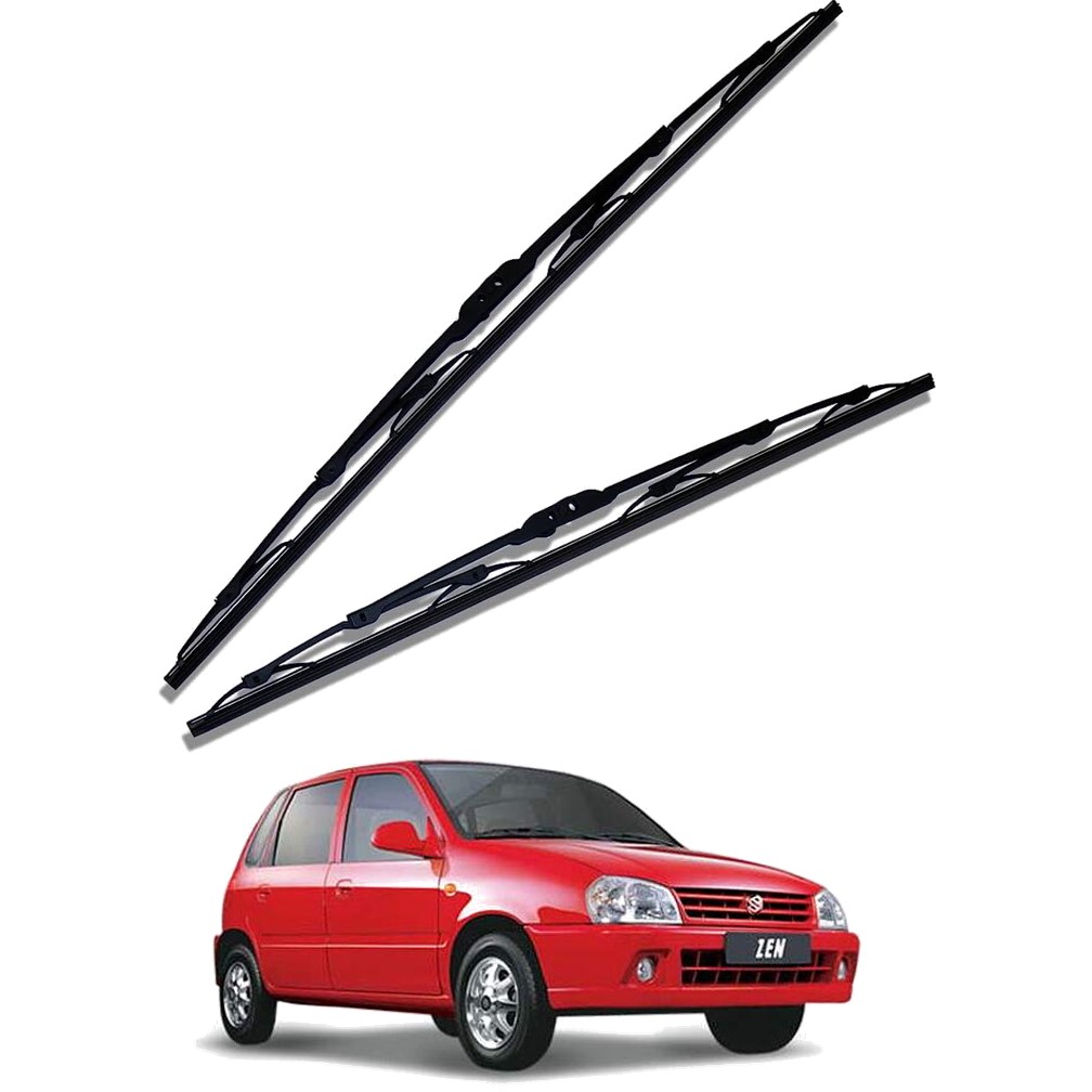 Front Windscreen Replacement Wiper Blades (19'/16') Compatible With Maruti Zen 2003-2006