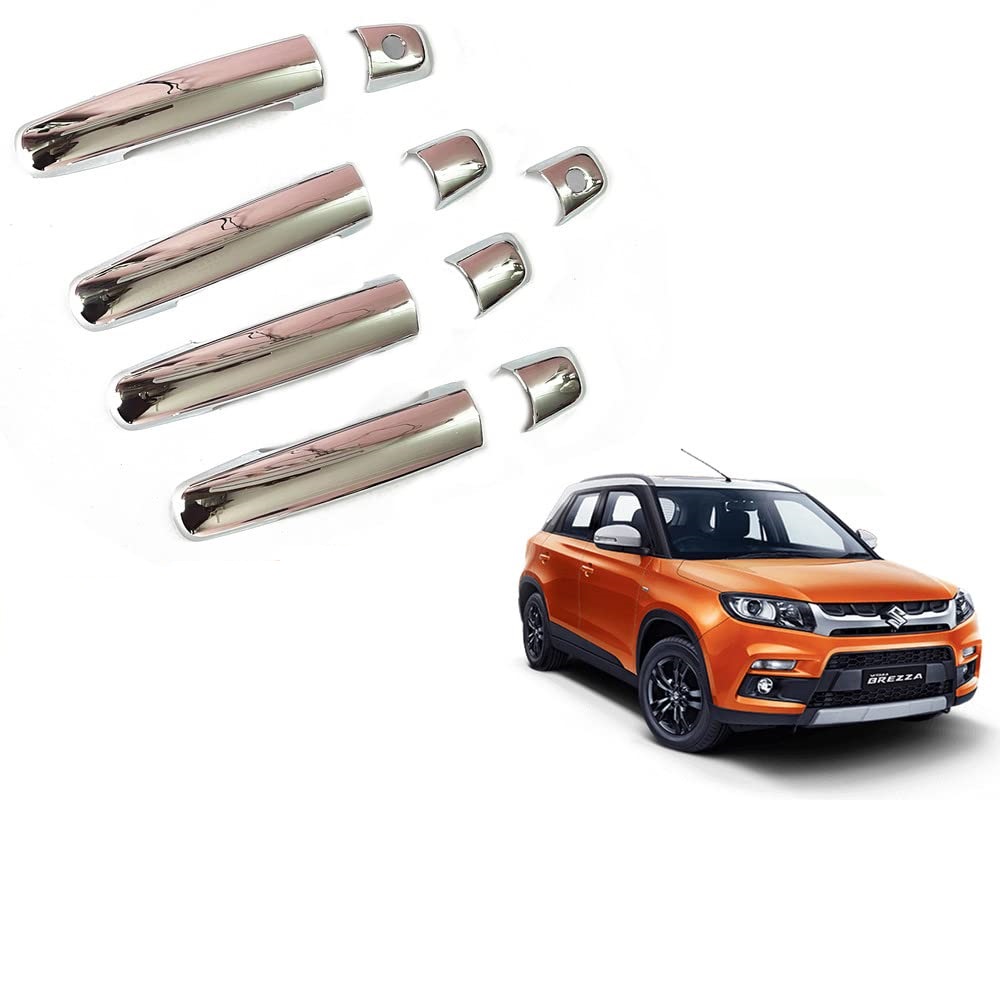 Door Handle Chrome Cover Compatible With Maruti Vitara Brezza 