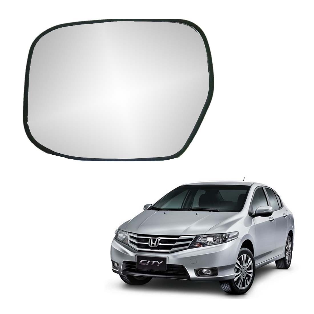 Car Left Side View Mirror Glass For Honda City 2009 To 2014 Model