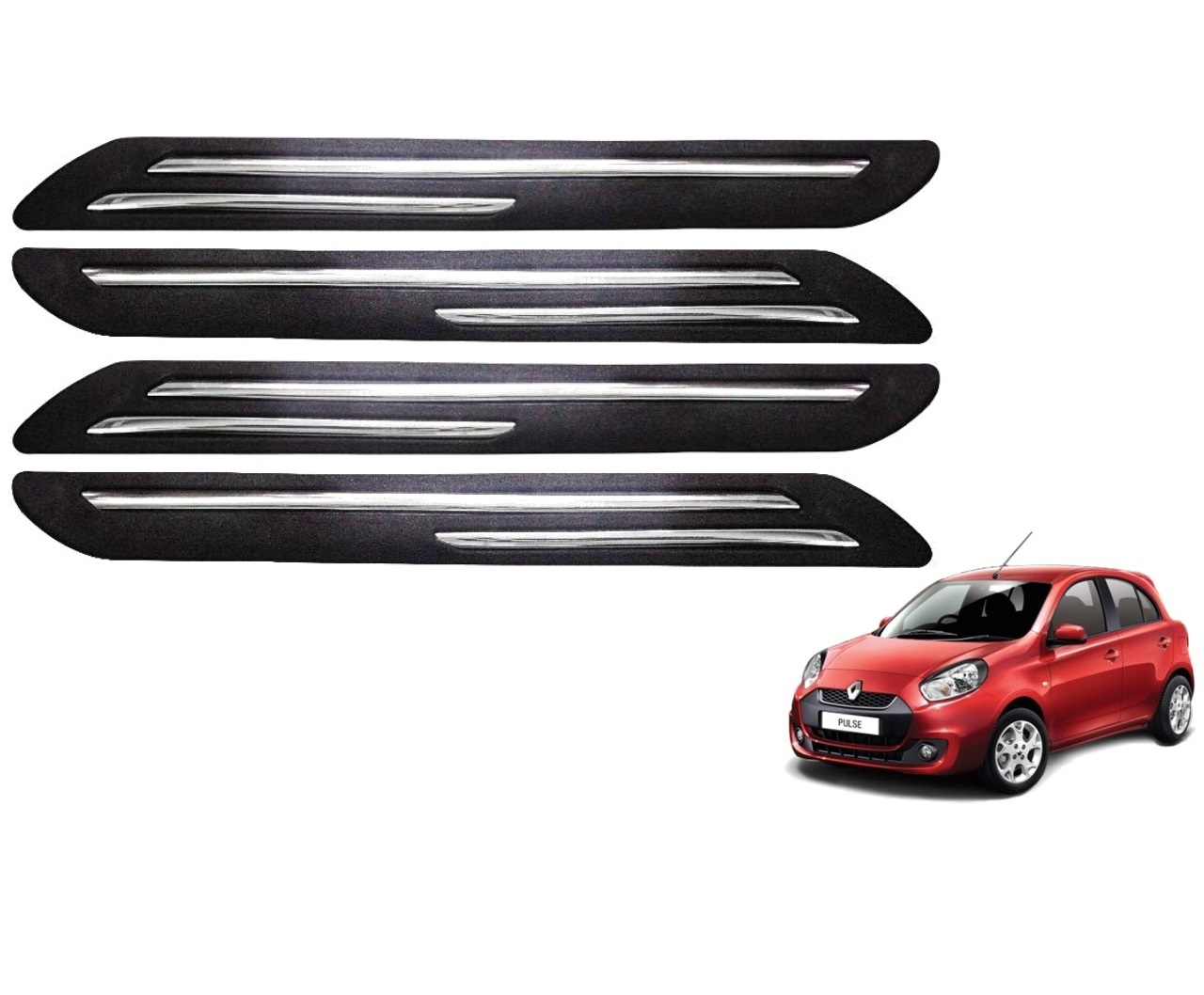 Car Bumper Guard/Bumper Protector Compatible with RENAULT PULSE (Set of 4 Pcs)