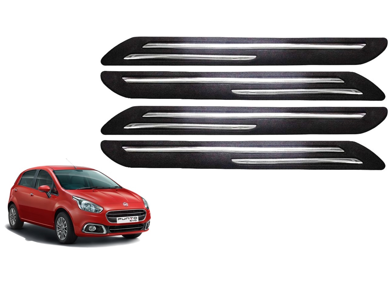 Car Bumper Guard/Bumper Protector Compatible with FIAT PUNTO (Set of 4 Pcs)