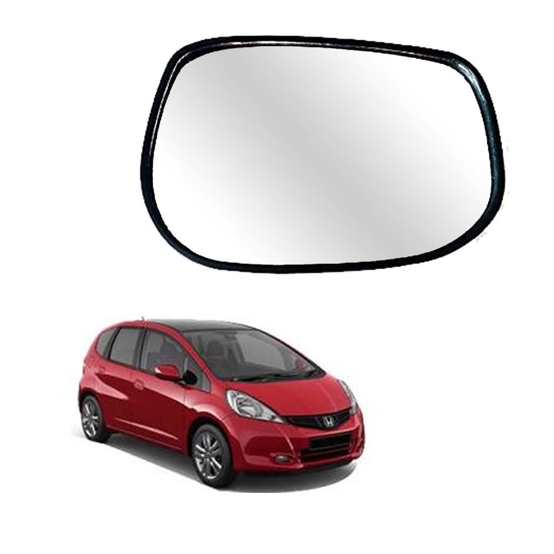 Car Right Side View Mirror Glass For Honda Jazz 2009 To 2011 Model Type-1