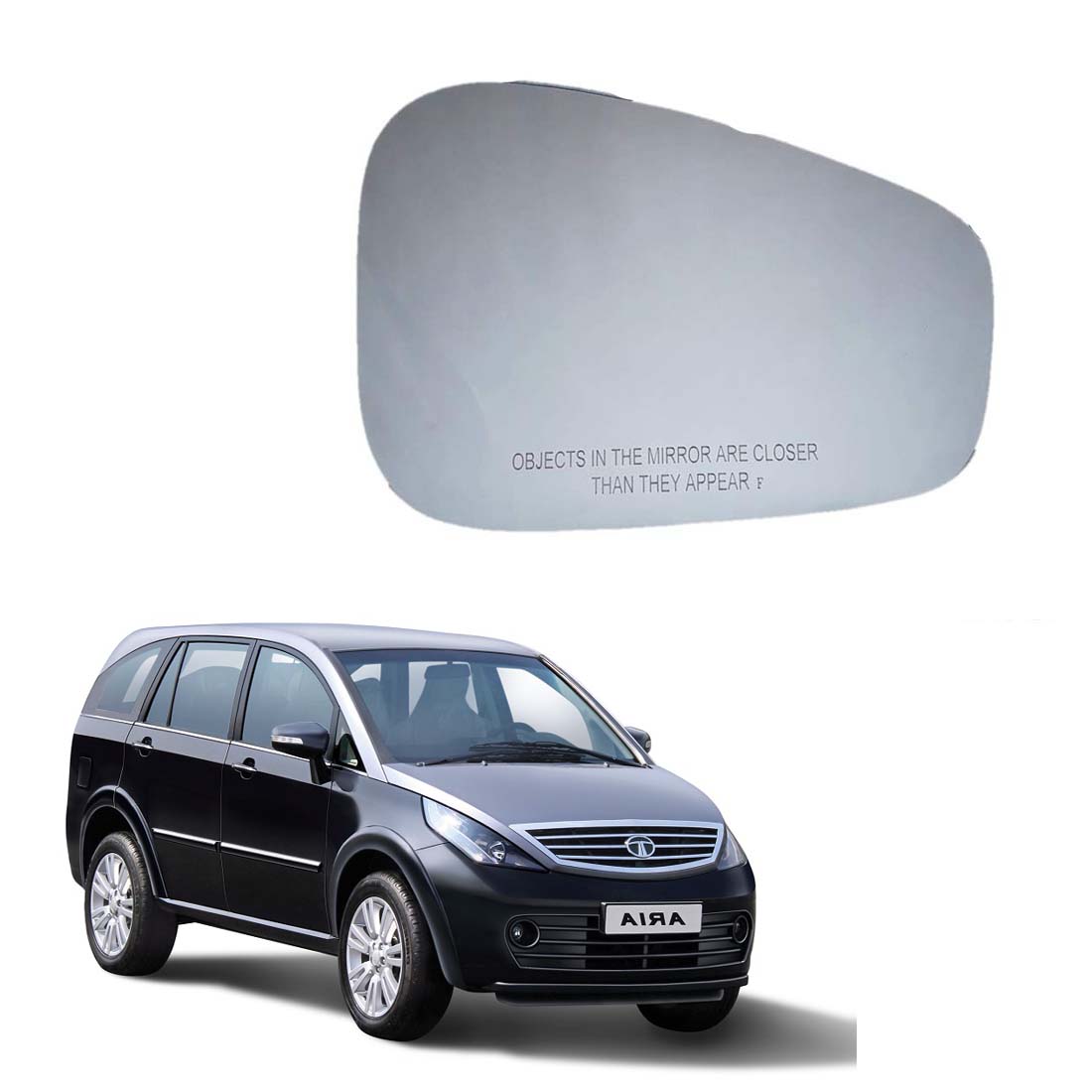 Car Right Side View Mirror Glass For Tata Aria 2010 To 2018 Model