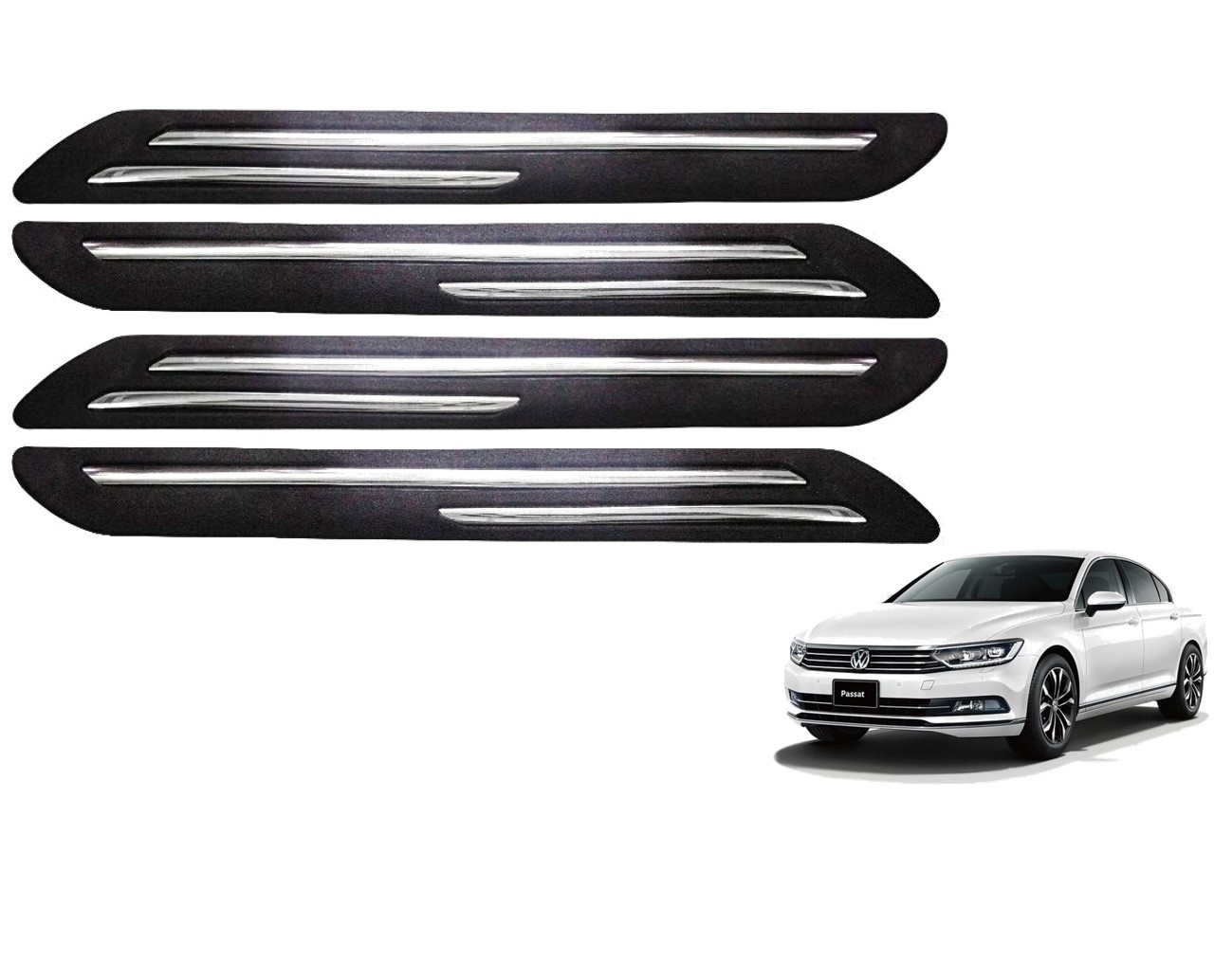 Car Bumper Guard/Bumper Protector Compatible with VOLKSWAGEN PASSAT  (Set of 4 Pcs)