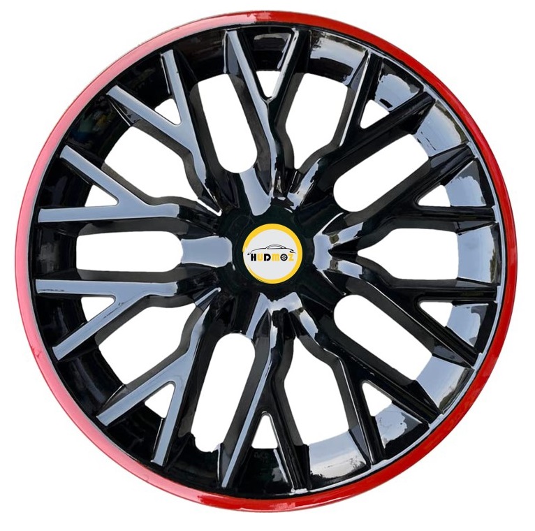 Car Universal Wheel Cover I HubCaps I (Delta Red-Circle) Compatible With R - 12'' Inches Rim Size