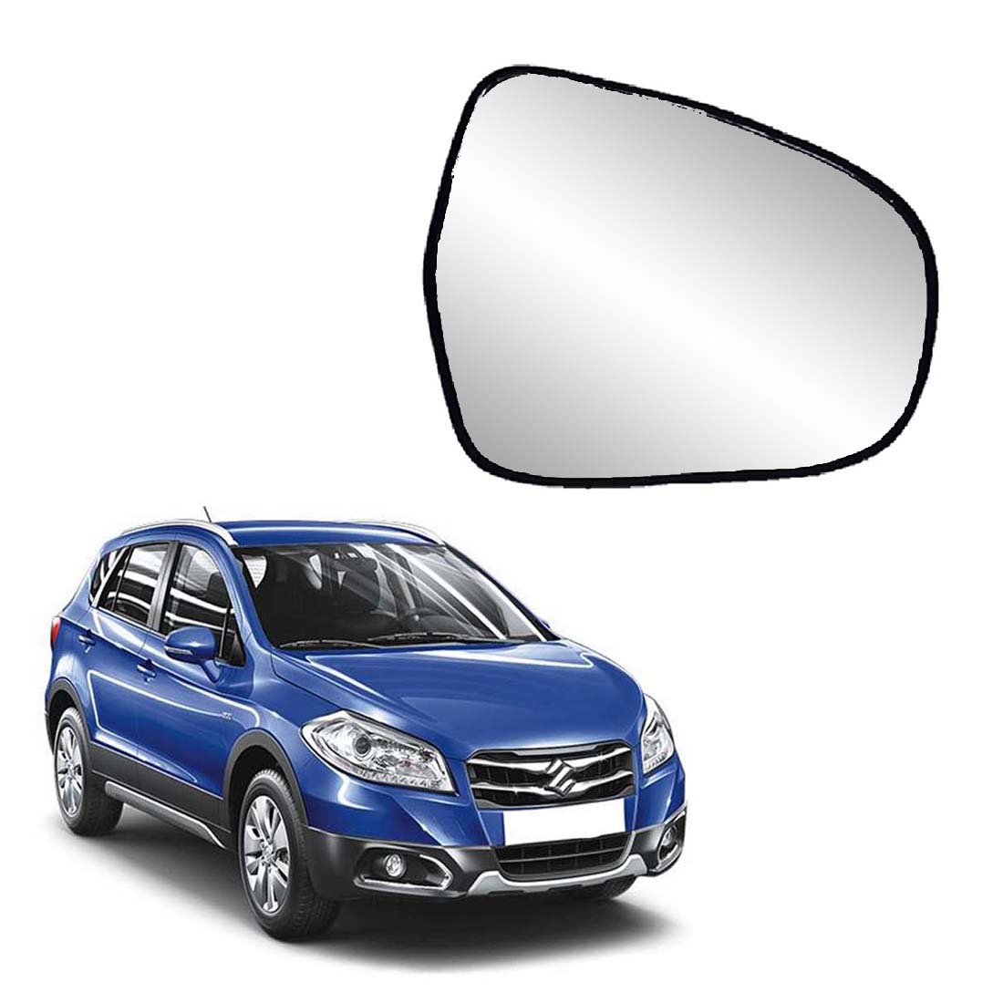 Car Right Side View Mirror Glass For Maruti S-Cross 2015 To 2017 Model Type-1