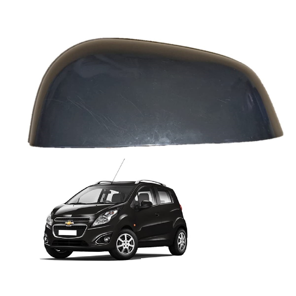 Left Passenger Side Mirror Cover Cap compatible with Cheverolet Beat 2009-2014 Model