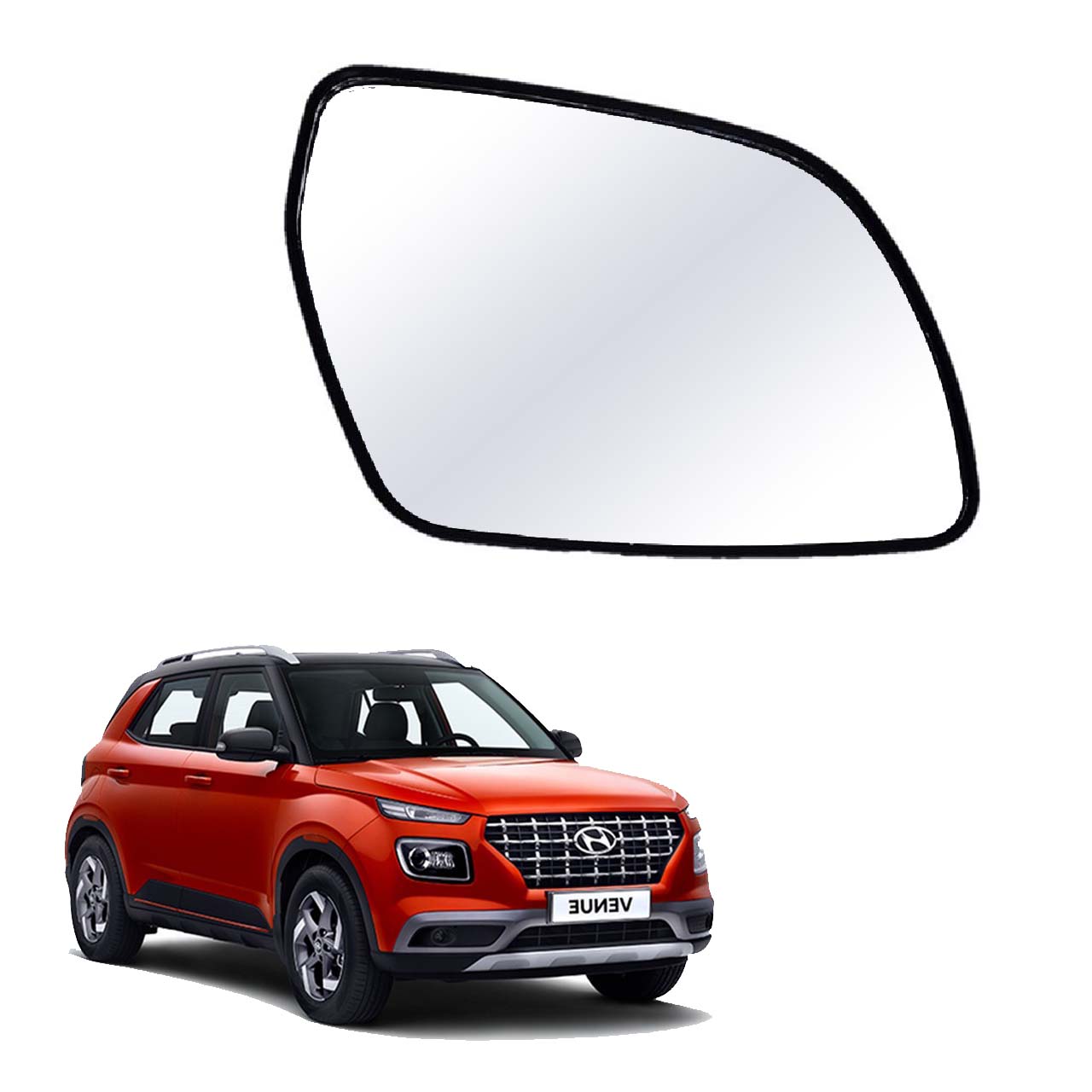 Car Right Side View Mirror Glass For Hyundai Venue 2019 To 2021 Model