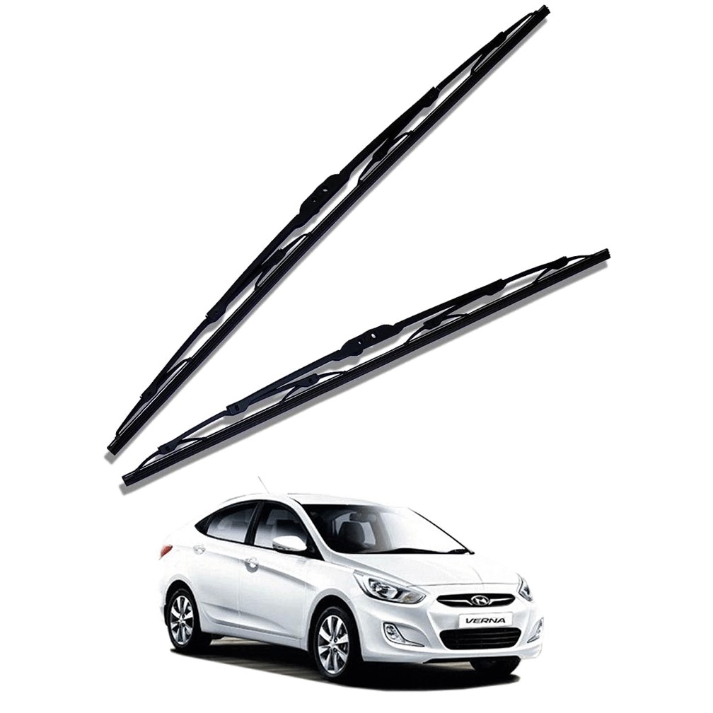 Front Windscreen Replacement Wiper Blades (24'/16') Compatible With Hyundai Verna 2011-2014