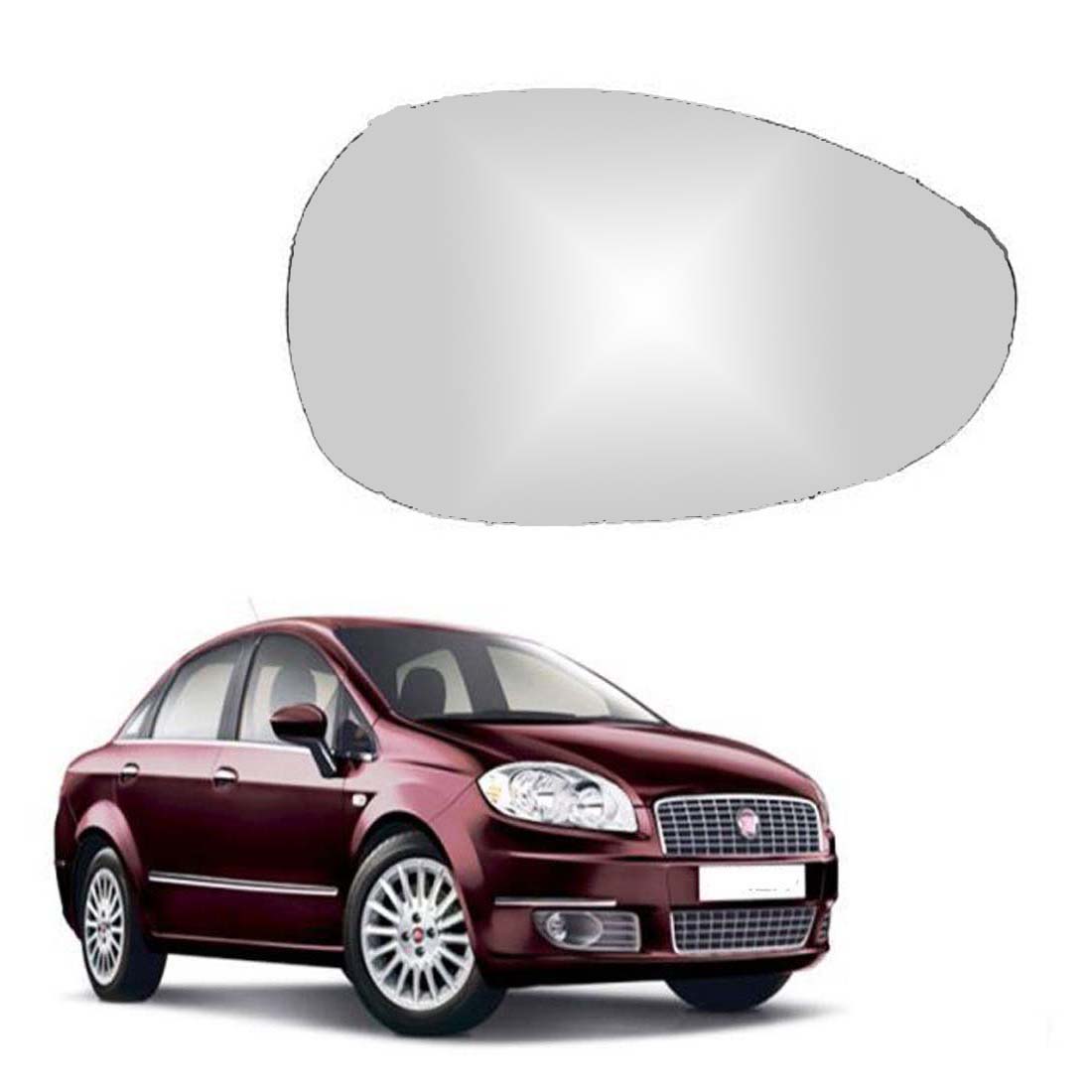 Car Right Side View Mirror Glass For Fiat Linea 2008 To 2017 Model