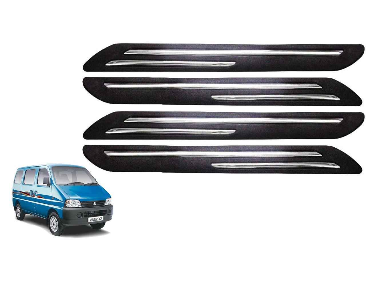 Car Bumper Guard/Bumper Protector Compatible with MARUTI EECO  (Set of 4 Pcs)