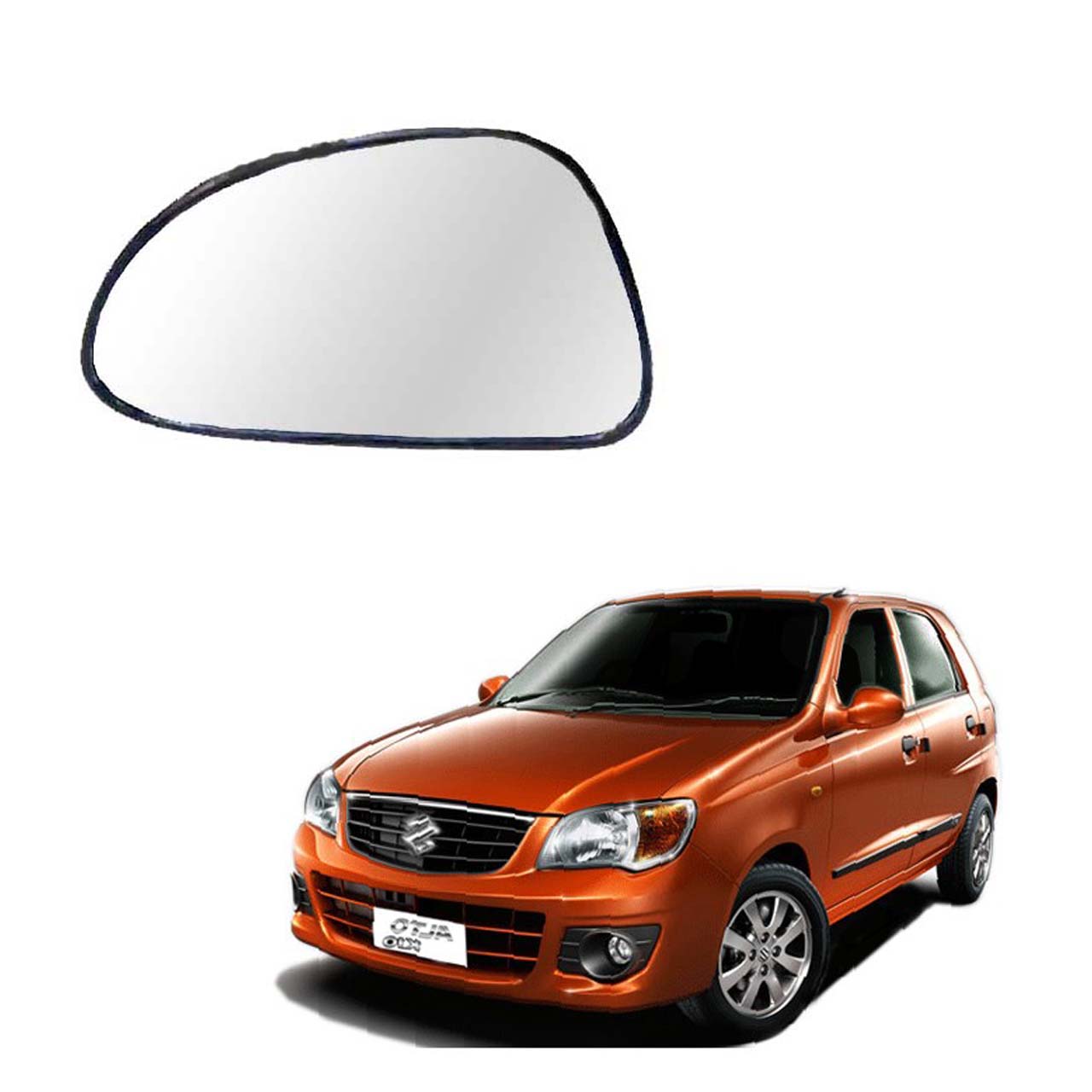 Car Left Side View Mirror Glass For Maruti Alto K10 2010 To 2014 Old Model Type 1