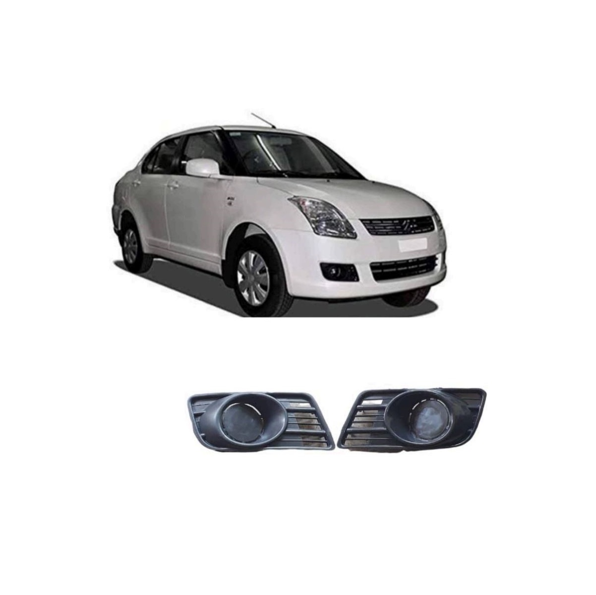 Fog Lamp Cover/Grill O.E Type Compatible With Maruti Swift Type 2/DZIRE TYPE 1 ( Set Front Right and Left Side)