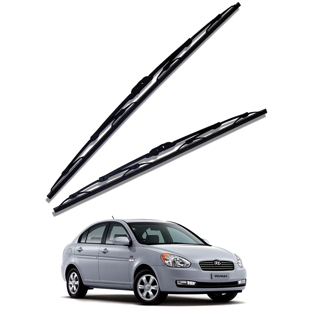 Front Windscreen Replacement Wiper Blades (24'/16') Compatible With Hyundai Verna 2006-2009