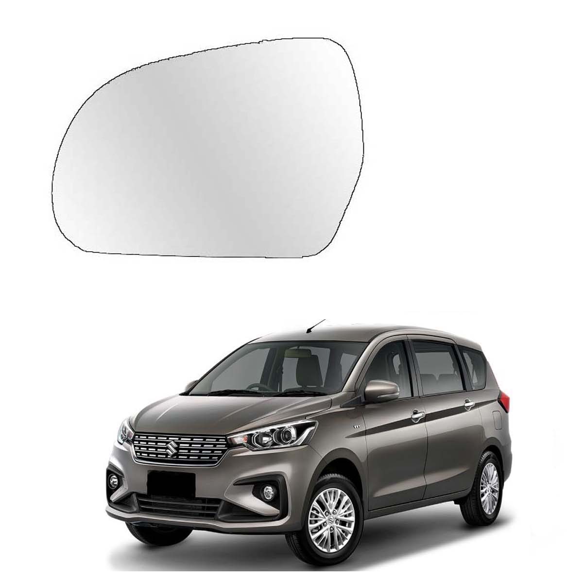 Car Left Side View Mirror Glass For Maruti Ertiga Lxi/Ldi 2018 To 2020 New Model Type 3