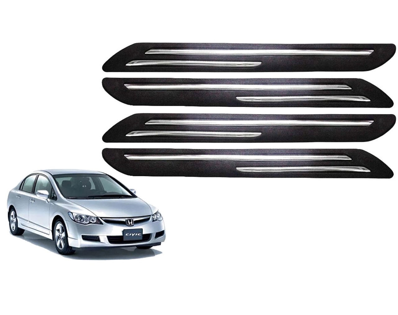 Car Bumper Guard/Bumper Protector Compatible with HONDA CIVIC OLD  (Set of 4 Pcs)