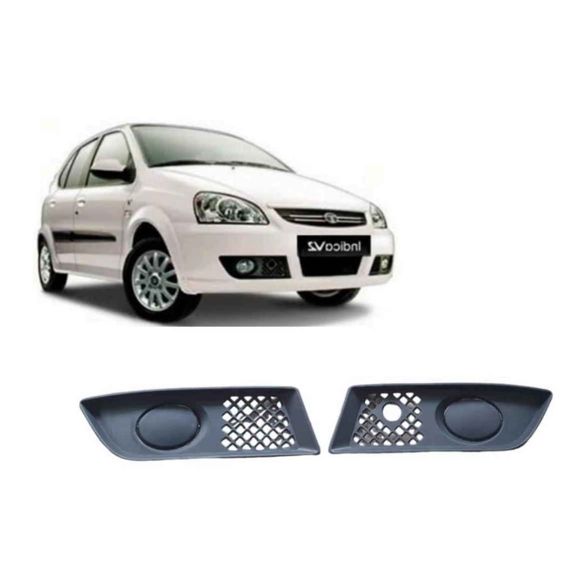 Fog Lamp Cover/Grill O.E Type Compatible With TATA INDICA V2 ( Set Front Right and Left Side)