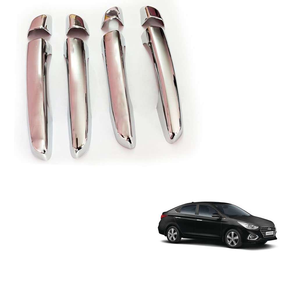 Door Handle Chrome Cover Compatible With Hyundai Verna 2017