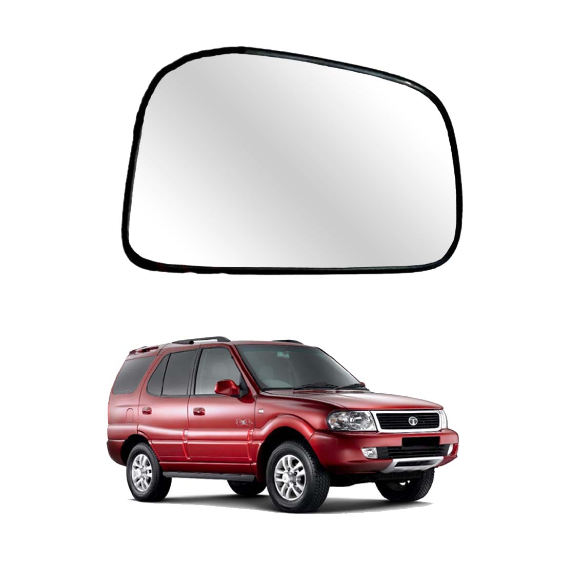 Car Right Side View Mirror Glass For Tata Safari 2005 To 2010 Model Type-2