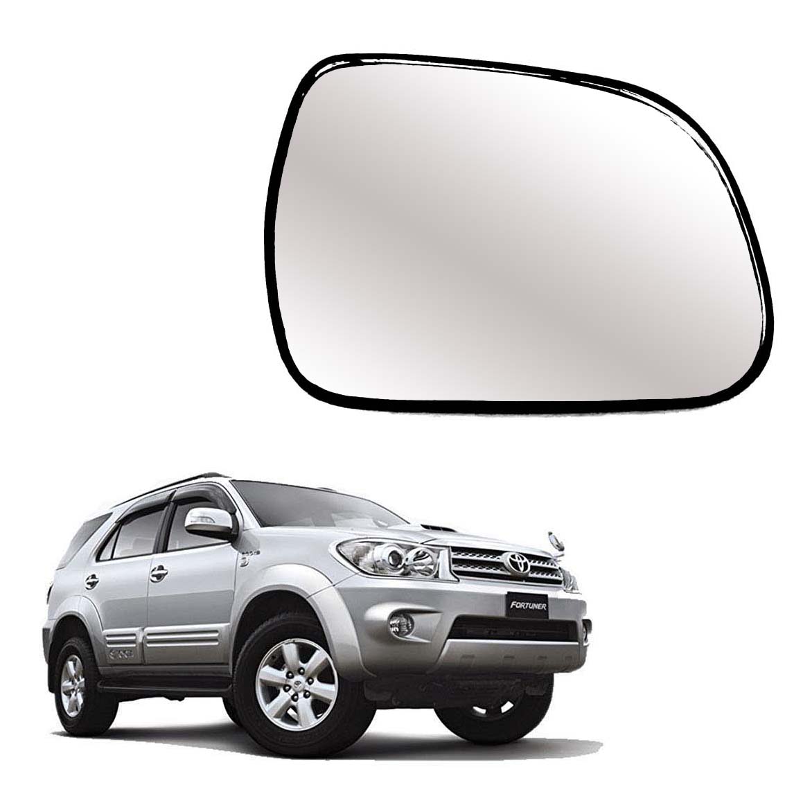 Car Right Side View Mirror Glass For Toyota Fortuner 2009 To 2011 Model Type-1