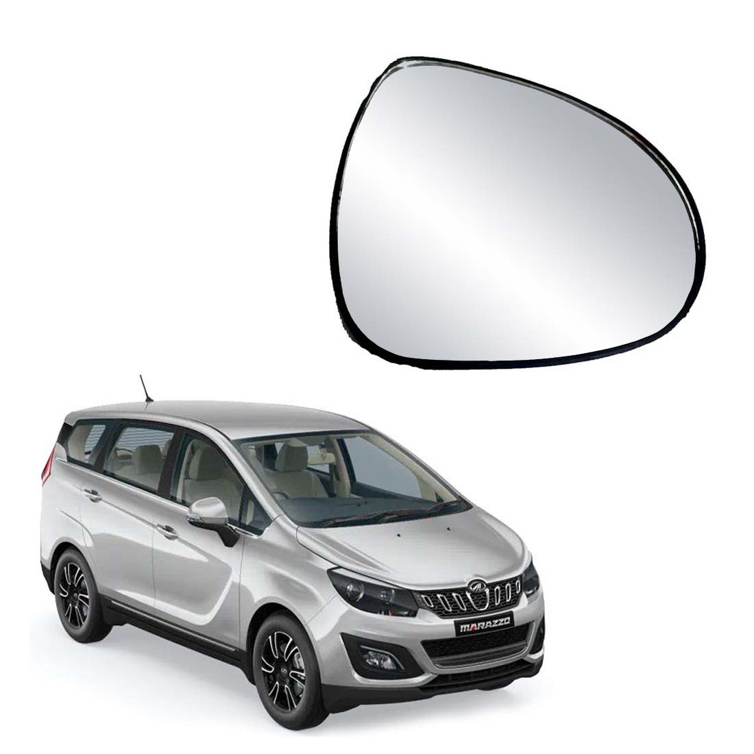 Car Right Side View Mirror Glass For Mahindra Marazzo 2018 To 2021 Model