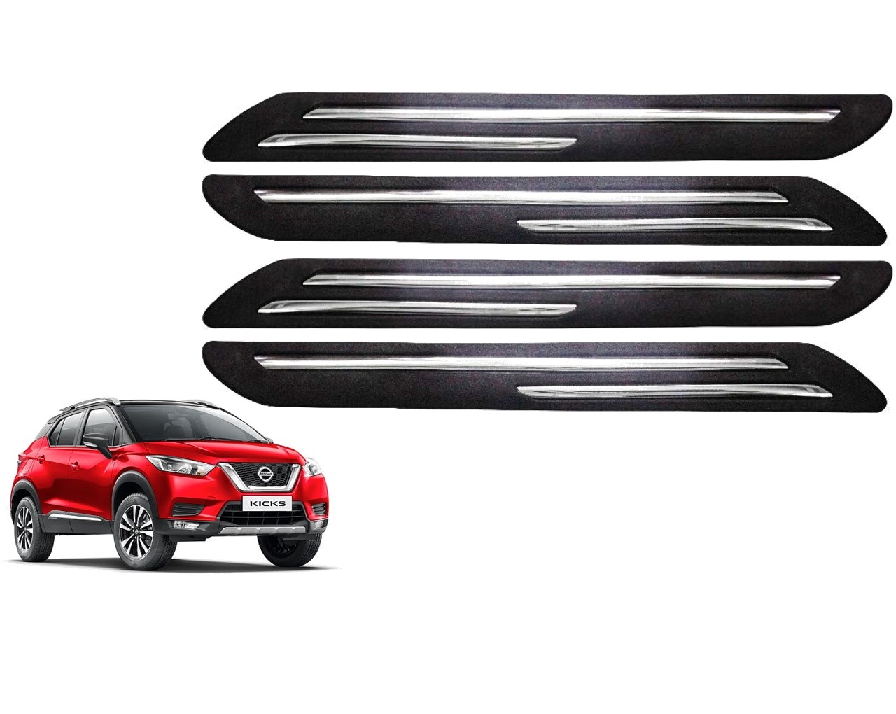 Car Bumper Guard/Bumper Protector Compatible with NISSAN KICKS (Set of 4 Pcs)