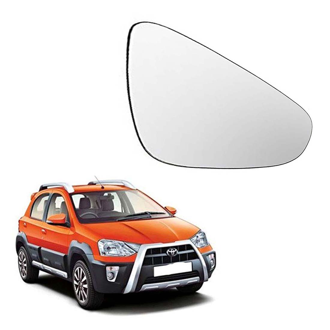 Car Right Side View Mirror Glass For Toyota Etios Cross 2014 To 2018 Model