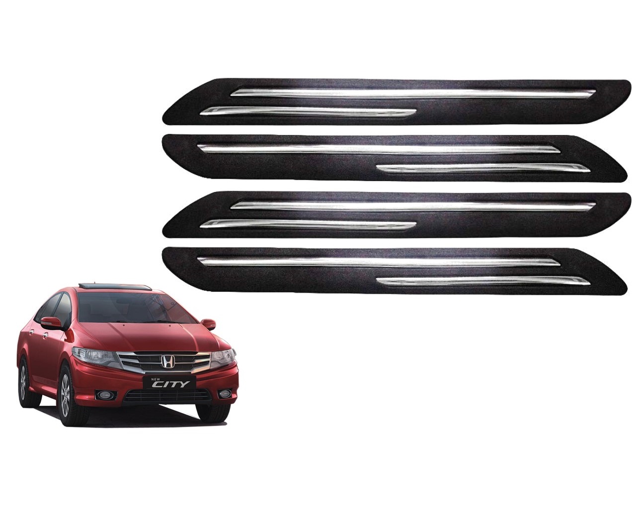 Car Bumper Guard/Bumper Protector Compatible with HONDA IVTEC  (Set of 4 Pcs)