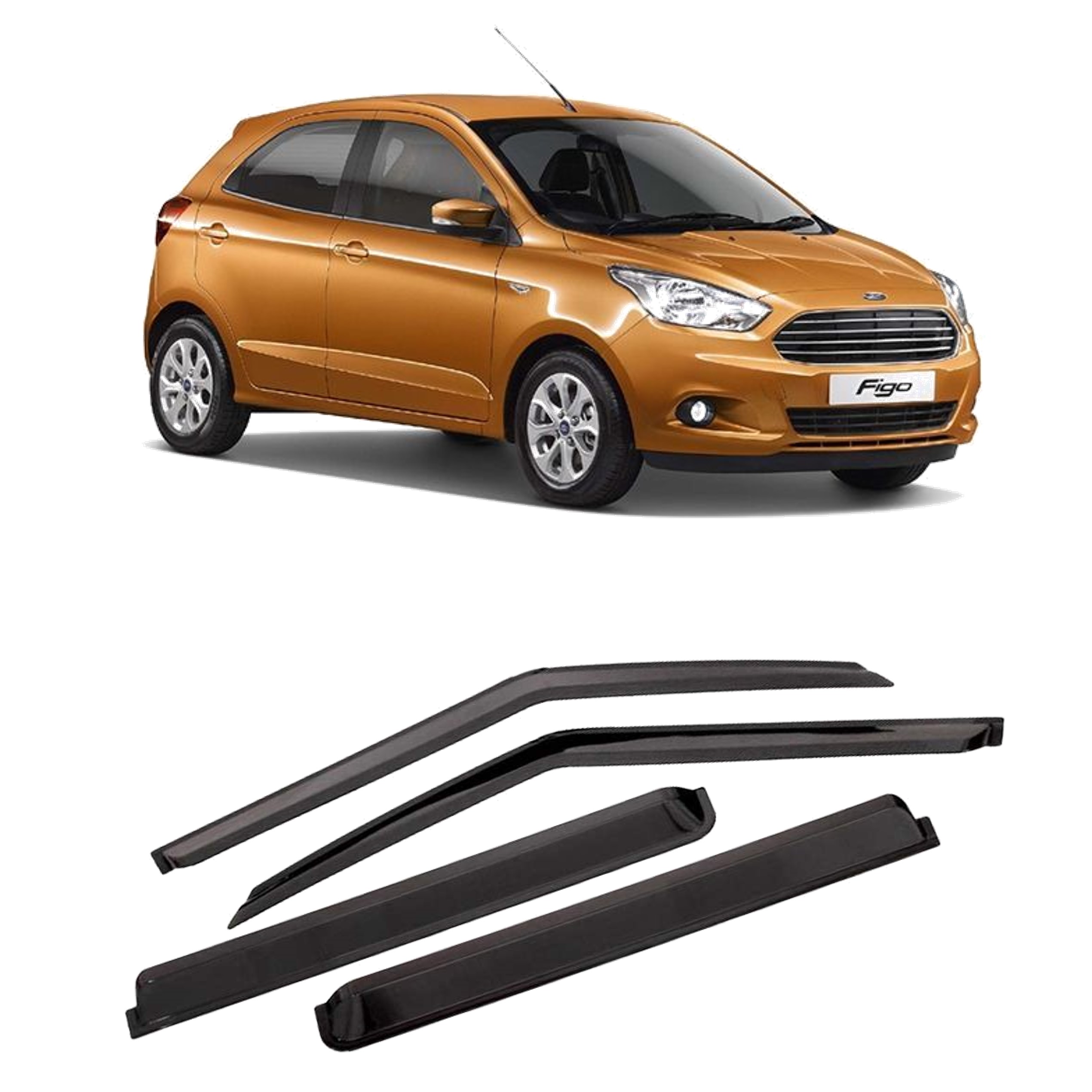 Car Window Rain Door Visor Compatible With Ford Figo 2015