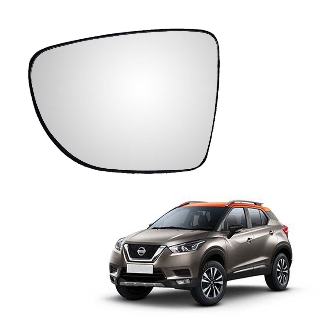 Car Left Side View Mirror Glass For Nissan Kicks 2019 To 2022 Model