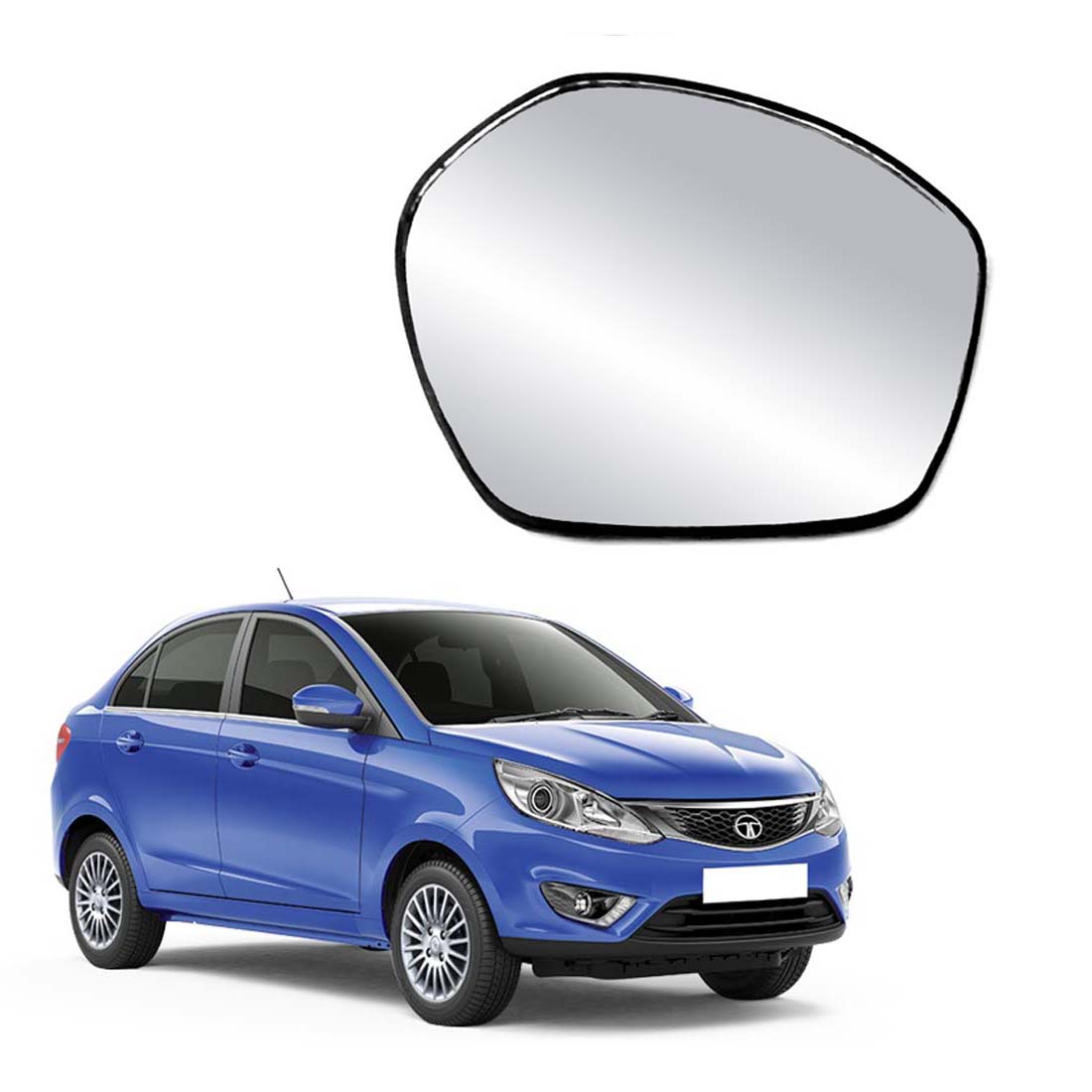 Car Right Side View Mirror Glass For Tata Zest 2014 To 2021 Model