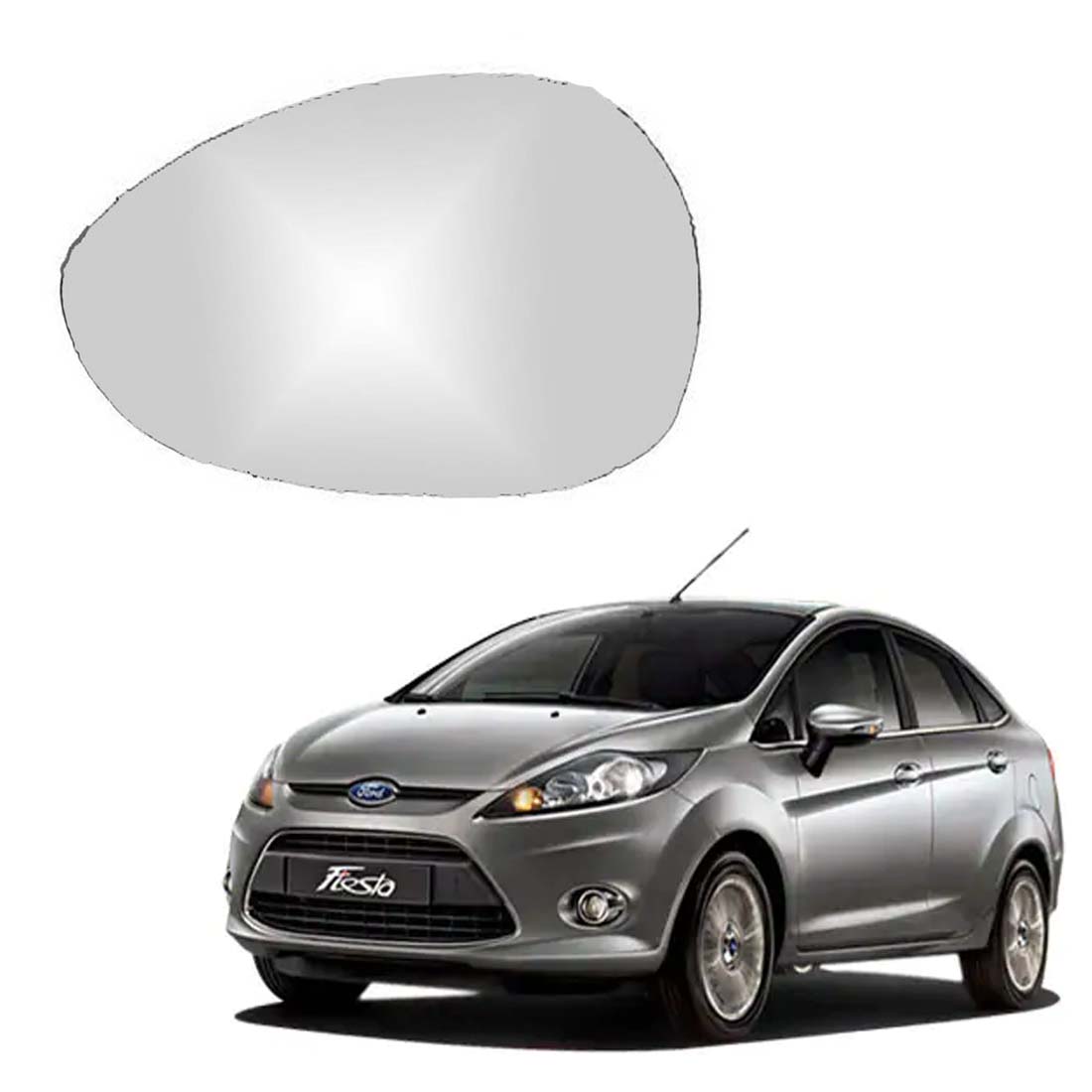 Car Left Side View Mirror Glass For Ford Fiesta 2011 To 2016 Model Type-2