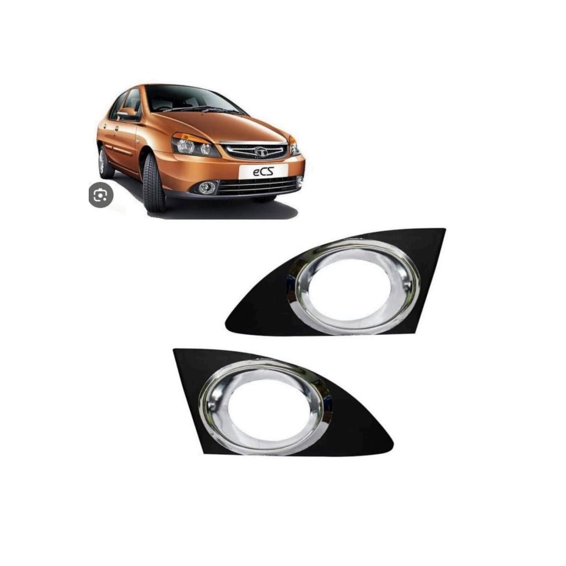 Fog Lamp Cover/Grill O.E Type Compatible With TATA INDIGO WITH CHROME ( Set Front Right and Left Side)