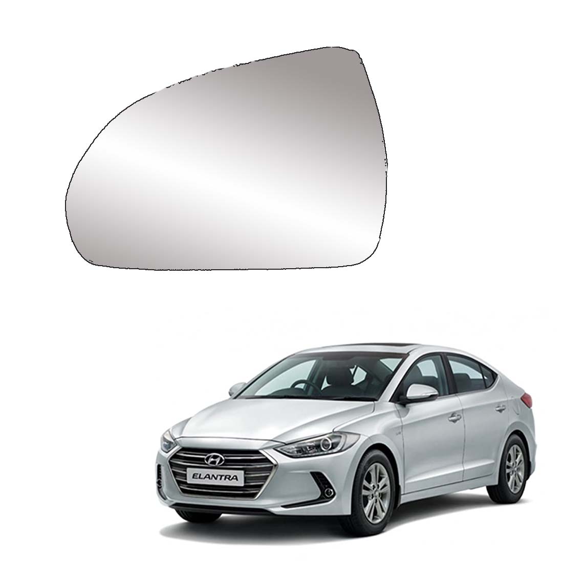 Car Left Side View Mirror Glass For Hyundai Elantra 2016 To 2020 Model Type-3