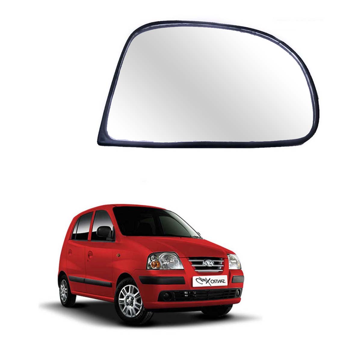 Car Right Side View Mirror Glass For Hyundai Santro Xing 2005 To 2014 Model