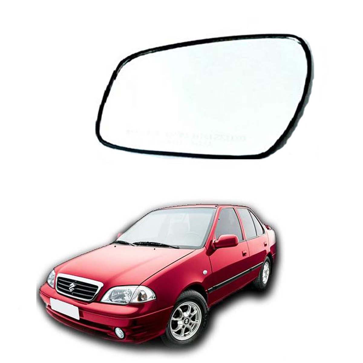 Car Left Side View Mirror Glass For Maruti Esteem 2000 To 2008 Model