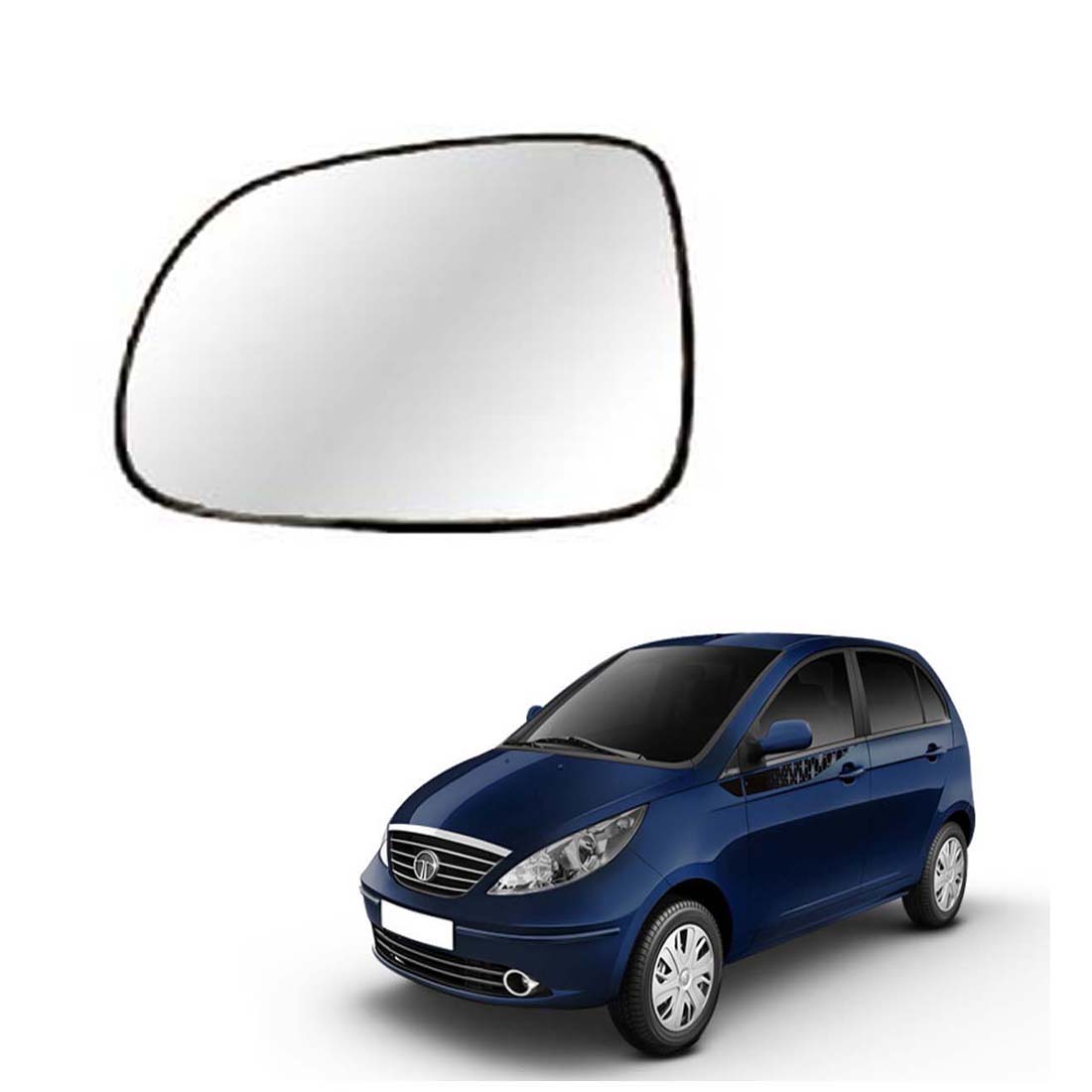 Car Left Side View Mirror Glass For Tata Indica Vista 2008 To 2016 Model