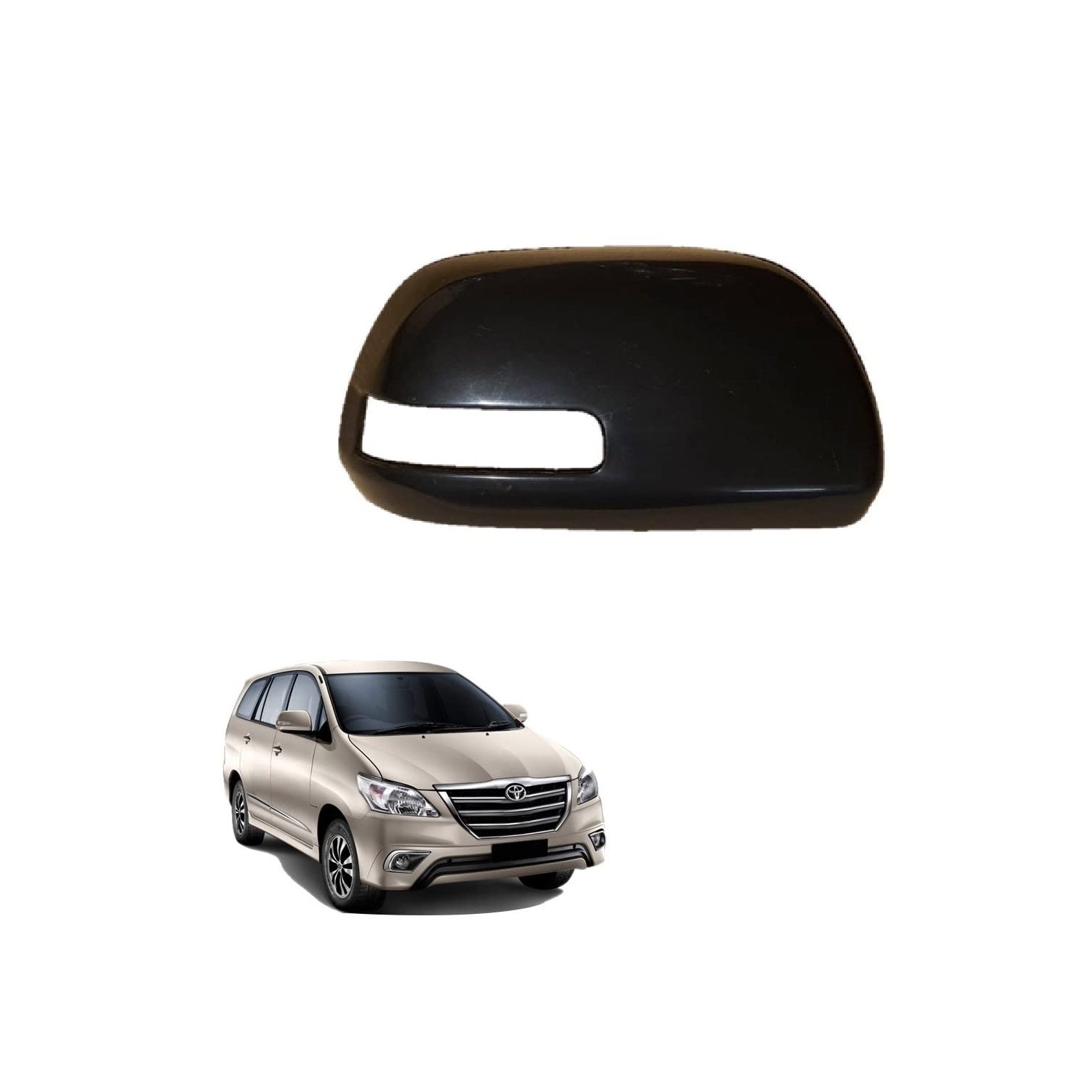 Side Mirror Cover Indicator Type for Toyota Innova 2011-2015 Type 2 Model - Black (RIGHT DRIVER SIDE)