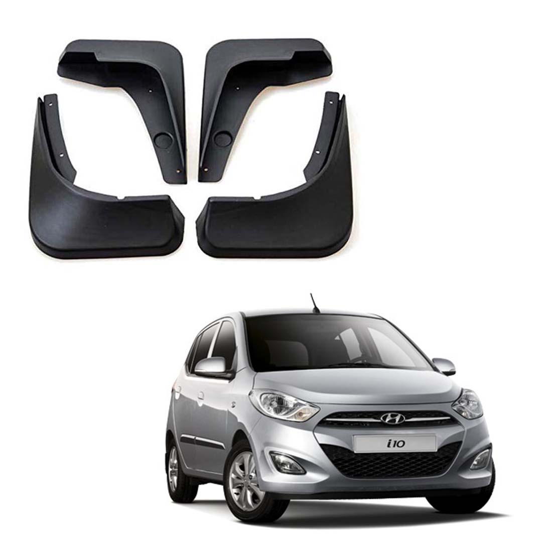 Car Mud Flap/Guard for Hyundai i10 2010 To 2016 Model (Set of 4 Pcs.)