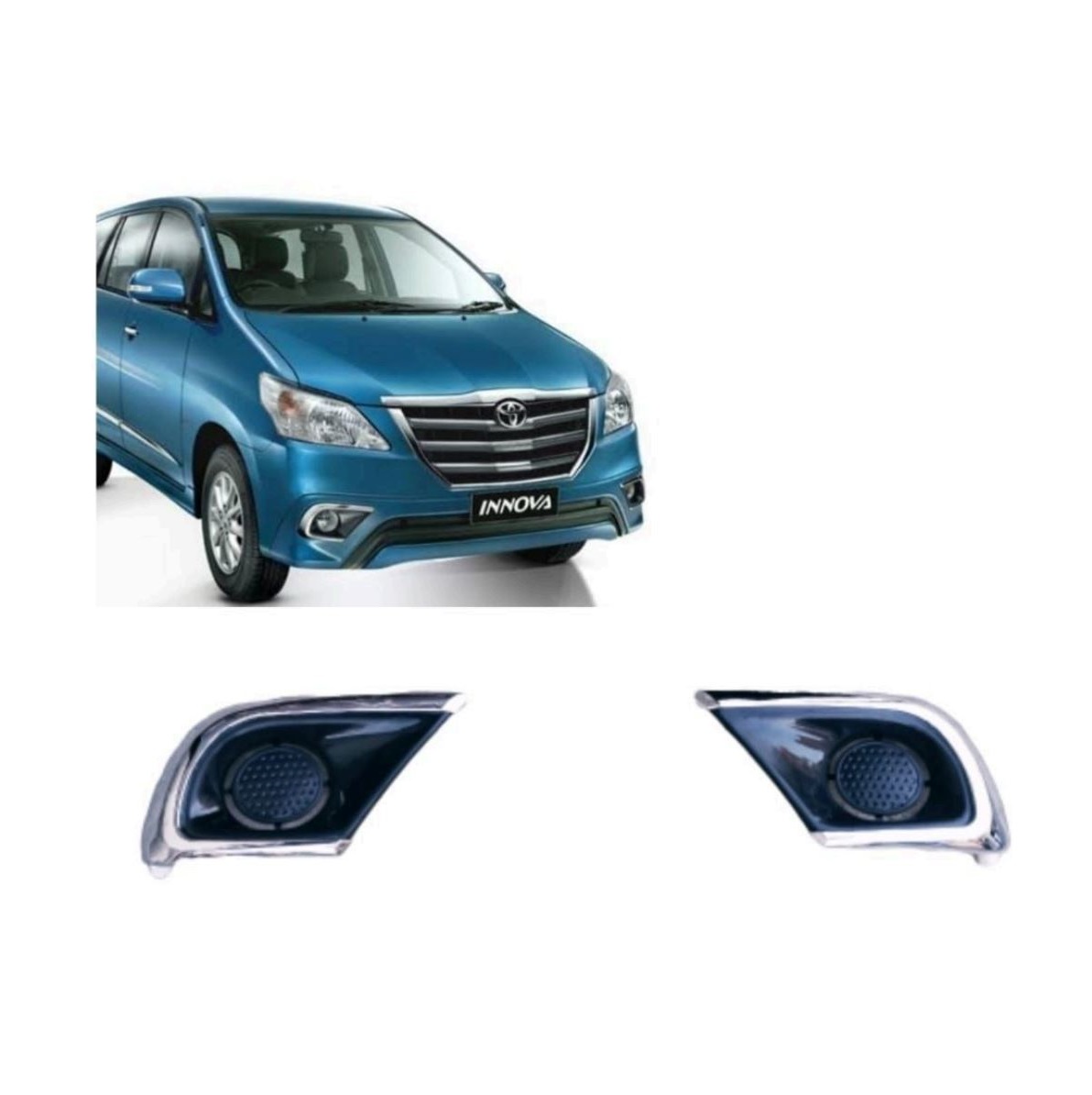 Fog Lamp Cover/Grill O.E Type Compatible With TOYOTA INNOVA TYPE 4 WITH CHROME ( Set Front Right and Left Side)